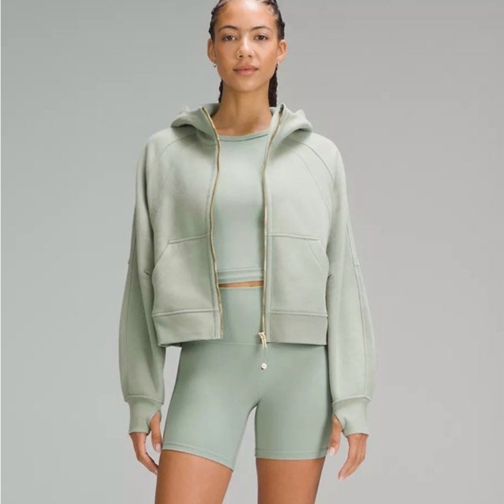 Lululemon Scuba in Palm Court with Gold Zip